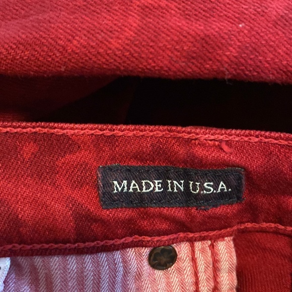 Lucky Legends Sofia Skinny Deep Red Jeans w Subtle Flower Print +MEASUREMENTS 31 - Picture 14 of 15